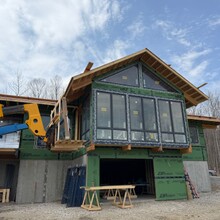 Custom built home under construction in Dorset, Vermont